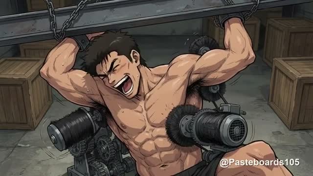 Machine Room: Motorised Brush Torment - Bound Muscle Hunks, 22 Scenes