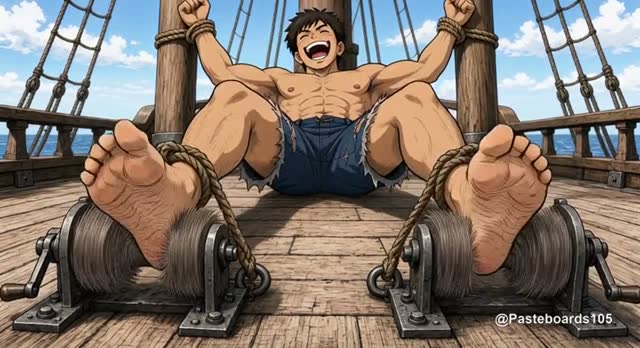 Pirate Captive - Bare Soles Under The Brush Rollers (Anime Bara, 15 Scenes)
