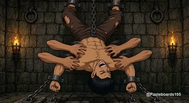 Dungeon Interrogation - Chained Muscle Jocks Tickled Into Talking (Anime Bara, 23 Scenes)