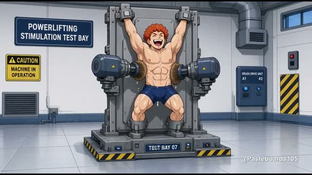 The Endurance Test - Arms Overhead, Brush Wheels On Bare Abs And Ribs (Anime Bara)