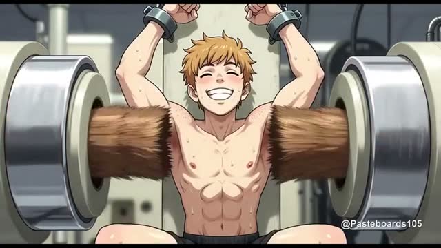 The Full Circuit - Motorised Brushes On His Armpits, Abs And Bare Soles (Anime Bara)